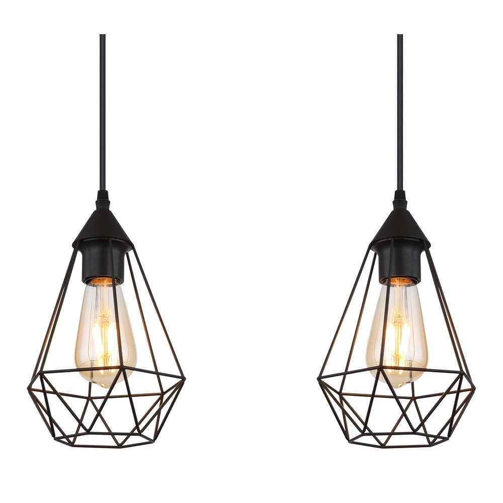 3-light pendant lamp Zachary Black Globo 9007371447909