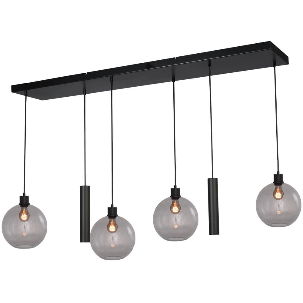 Hanging lamp Lazise 4x Ø 25cm and 2x GU10 black