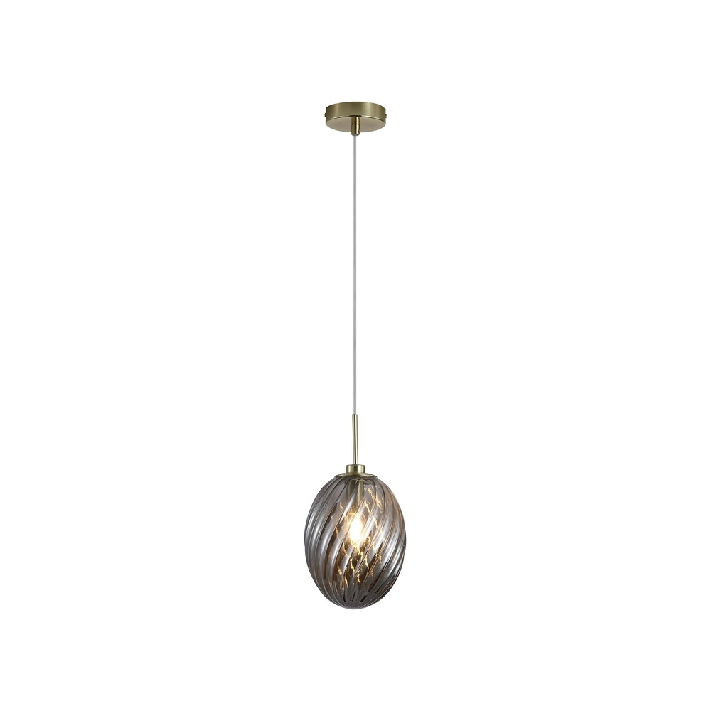 Pendant lamp Whirl smoke glass