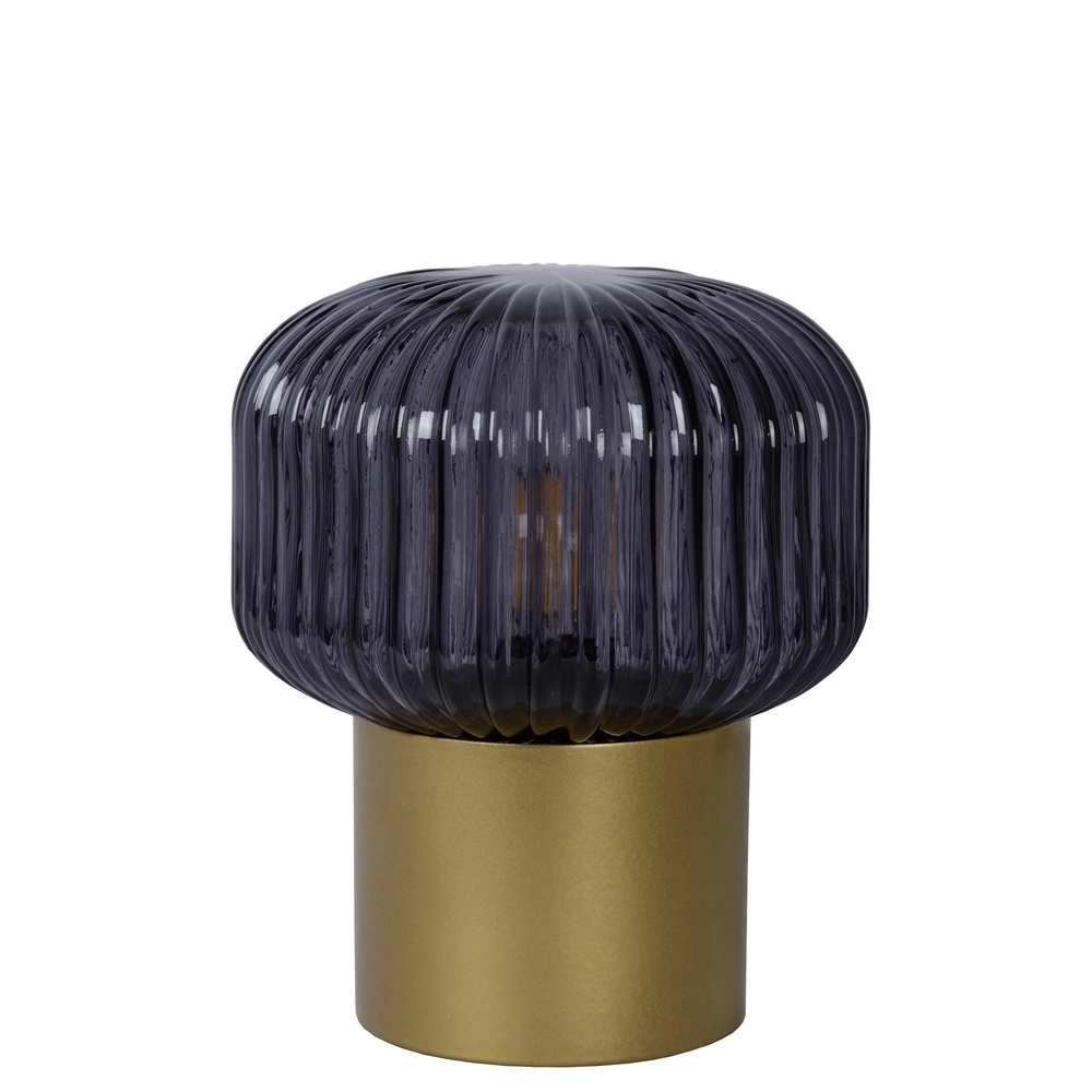 Table lamp Jany gold with smoke glass