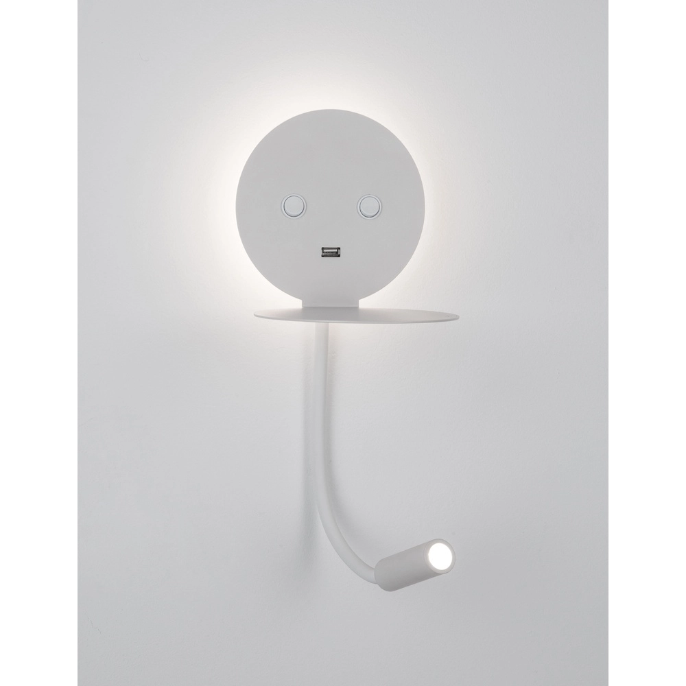 Bedside lamp Eclip White with USB
