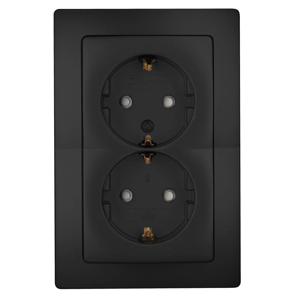 Wall socket Paris 2-gang with earth leakage circuit breaker