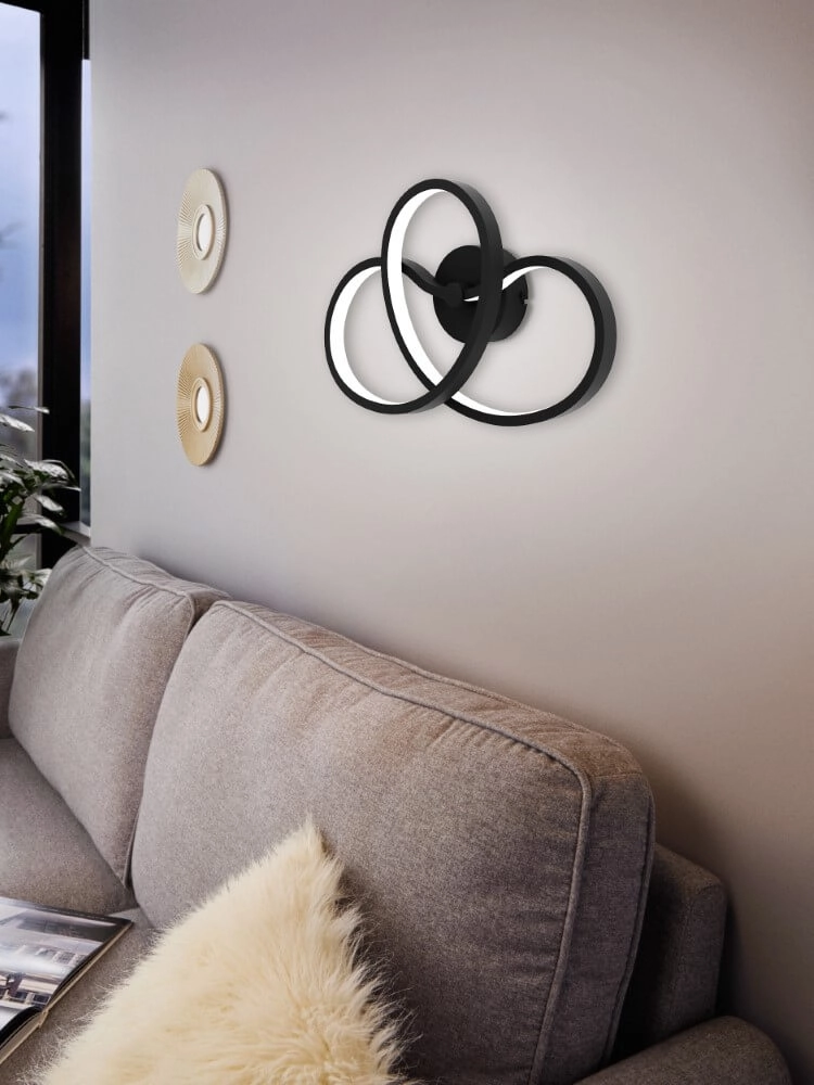 Black LED wall lamp Gianella Eglo 9008606275021