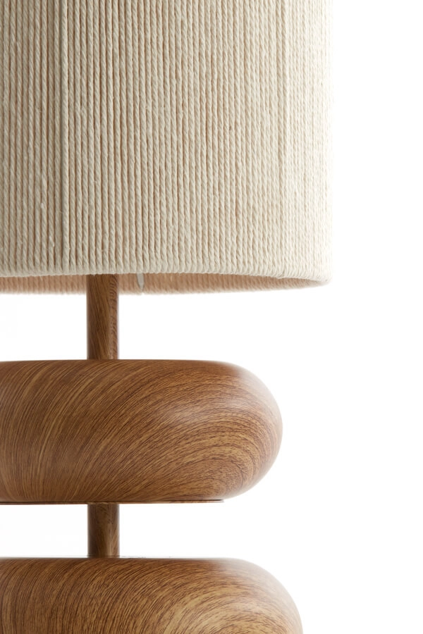 Table lamp Danialo wood with cream 50cm Light & Living 8717807710071