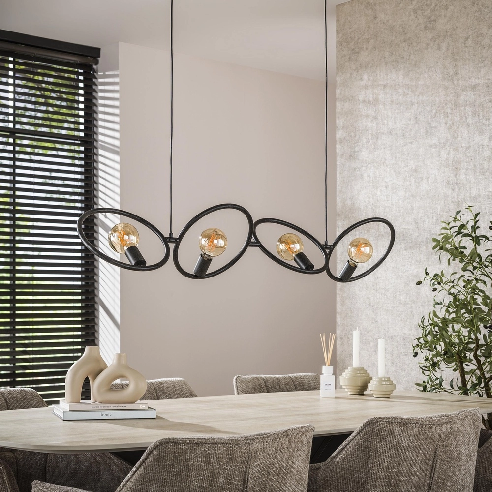 Design pendant lamp Loop black - 4x E27 Lyora 8716803511057