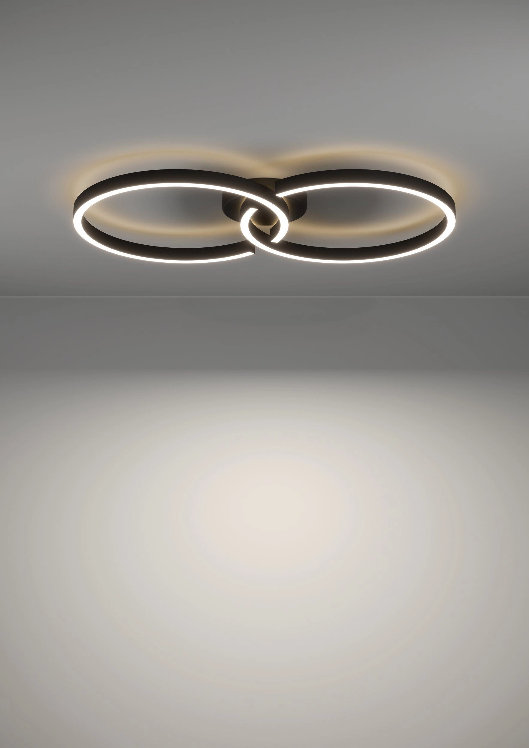 Black LED ceiling light Amandolo 2-rings Eglo 9008606275076