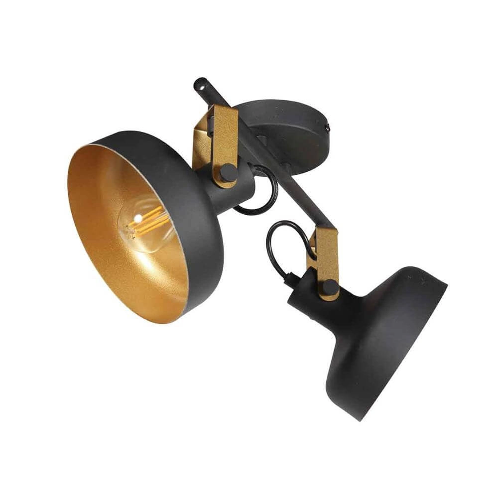Ceiling lamp Prato black with gold 2-lights Steinhauer 8712746176384