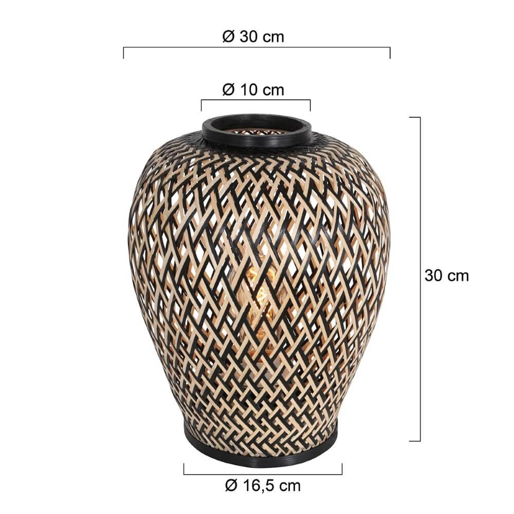 Black bamboo table lamp Maze Ø 30cm Steinhauer 8712746147247