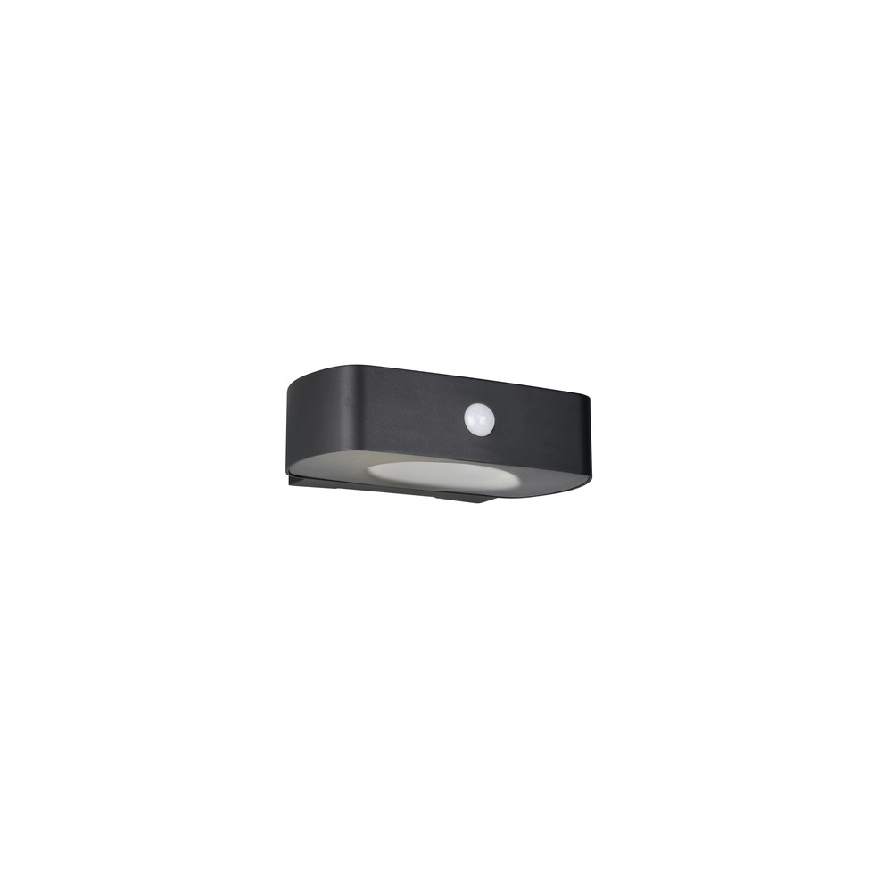 Solar wall lamp Bilbao Black Hybrid