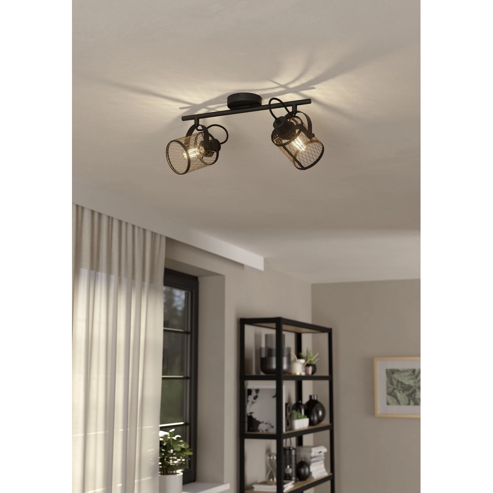 2-light ceiling lamp Dellow black with gold Eglo 9002759435325