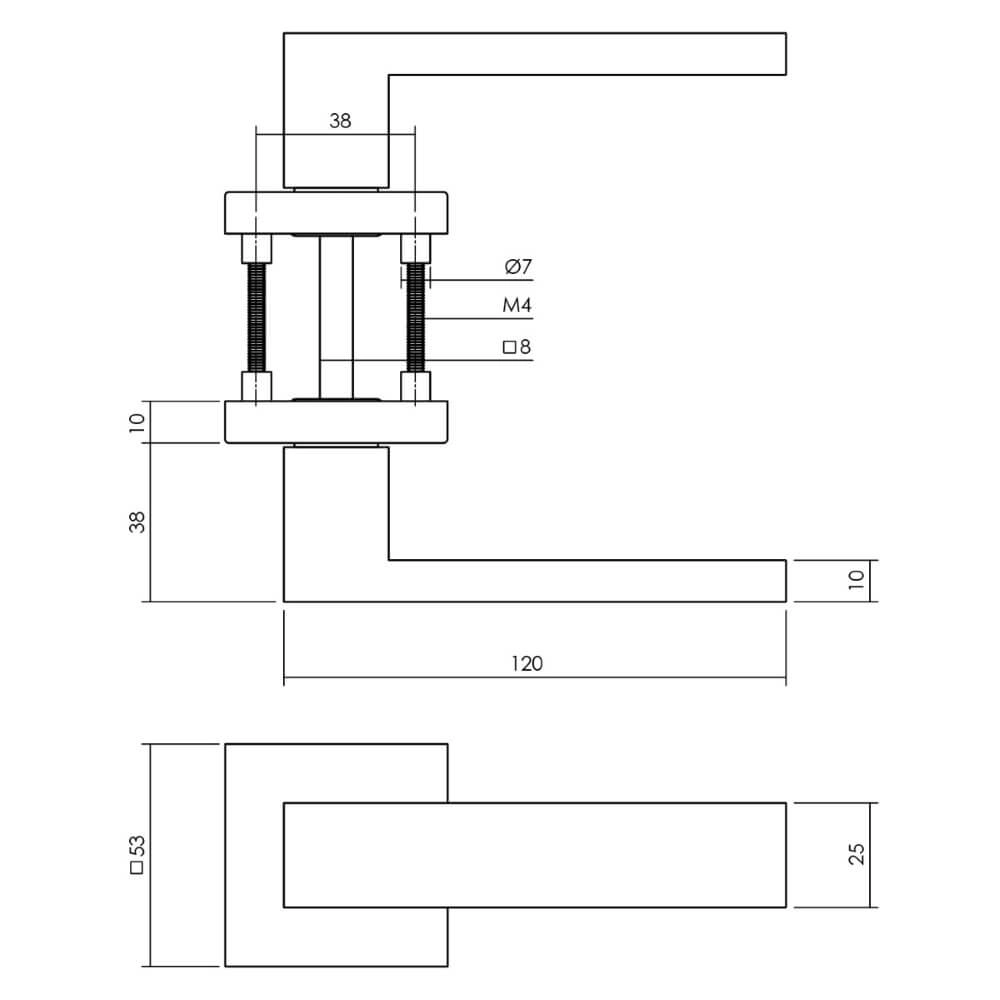 Backdoor hardware Amsterdam Stainless steel Intersteel 8714186571156
