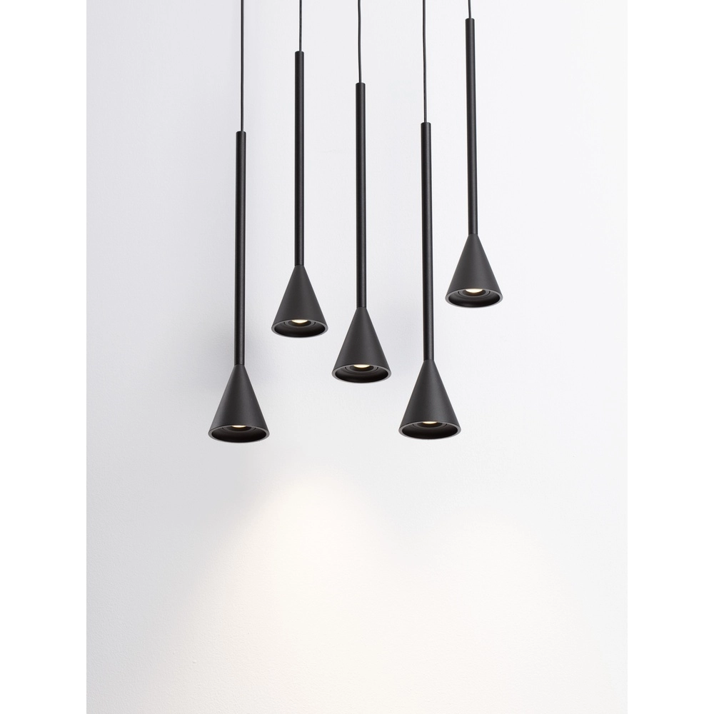 Pendant lamp Net round 5-light black Lyora 5212017445322