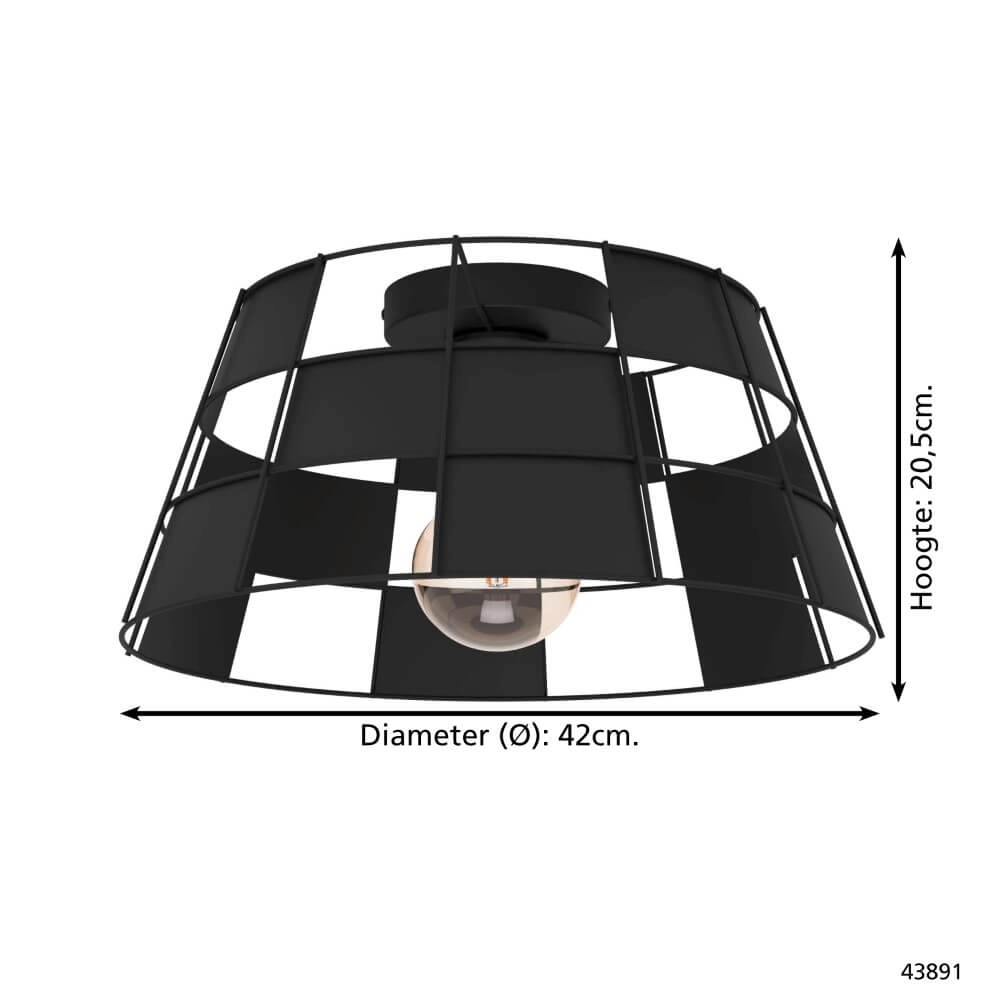 Black ceiling lamp Pontefract Ø 42cm Eglo 9002759438913