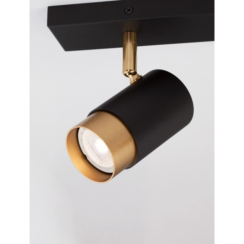 Ceiling spotlight Pogno 2-light black with gold