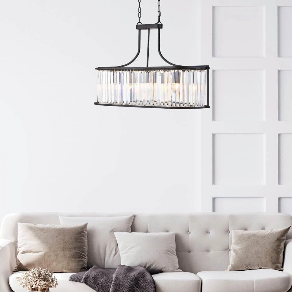 Black Classic Chandelier Victoria Searchlight 5053423135649