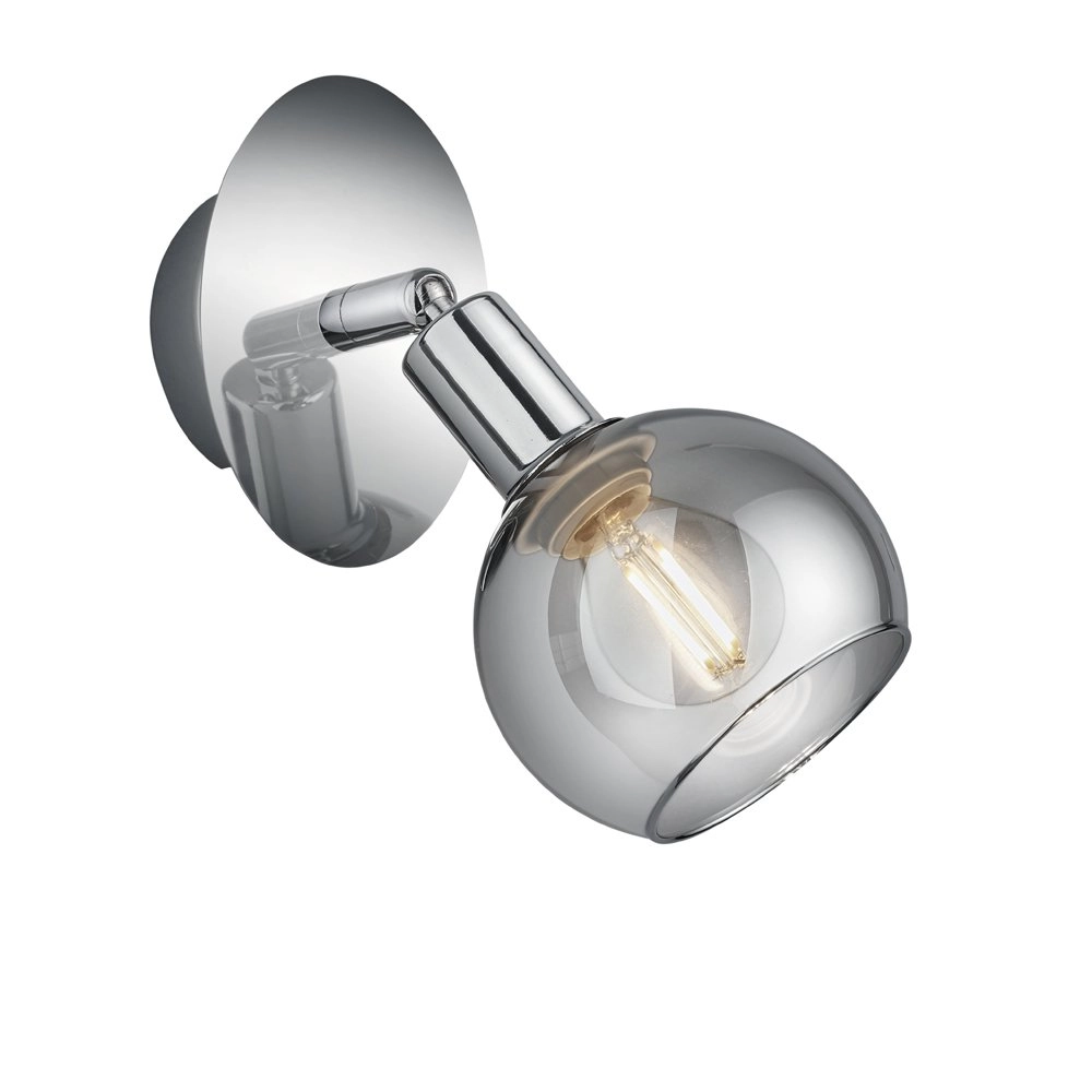 Wall Lamp Chrome Brest with smoke glass