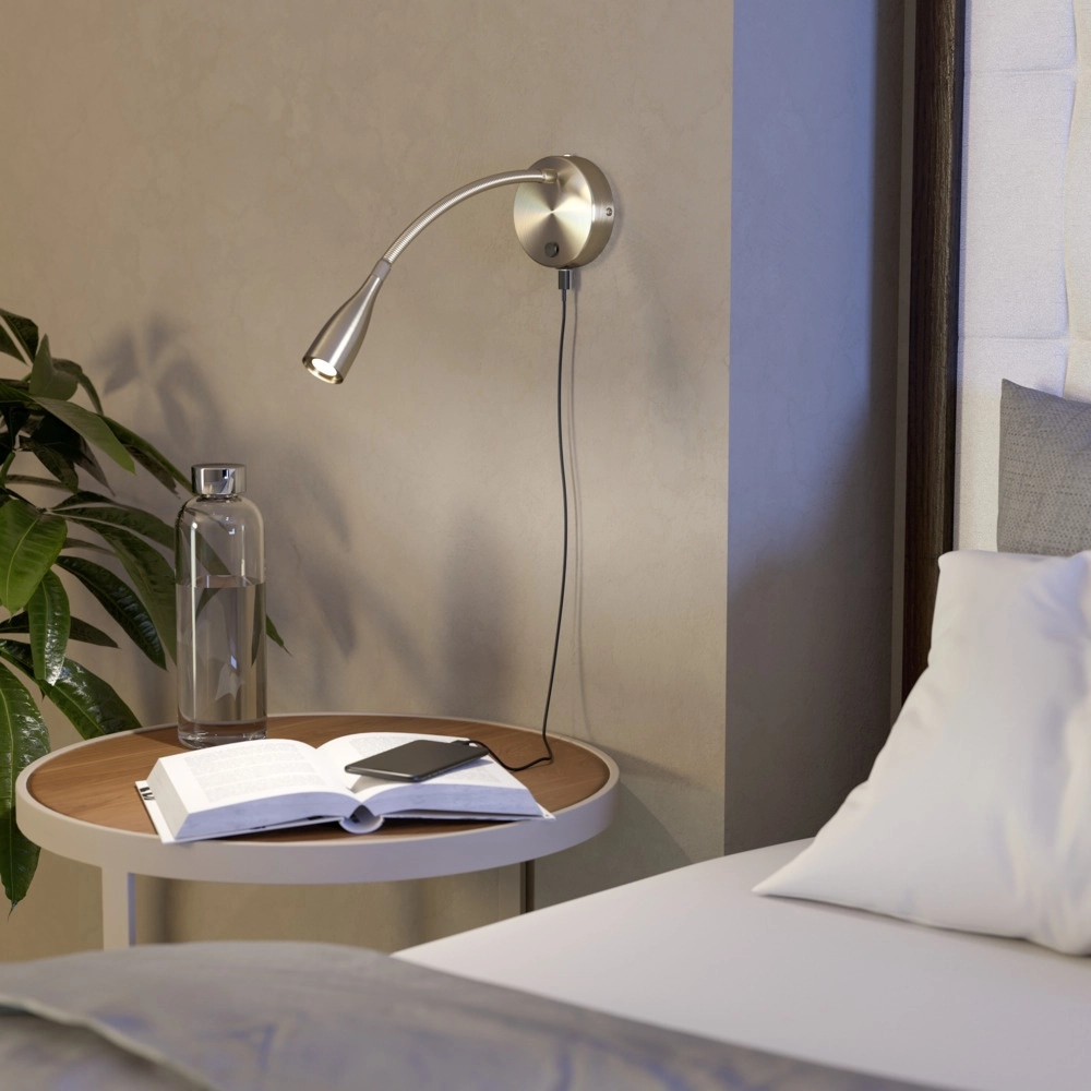 Bedside lamp Olivandino 1 Flexible nickel Eglo 9008606347803
