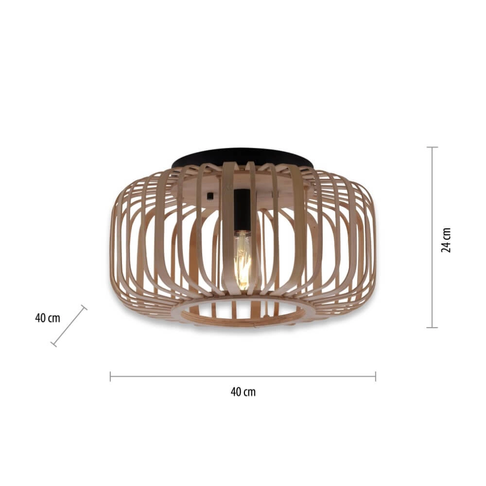 Ceiling lamp wood Racoon Ø 42cm Just Light 4043689984366