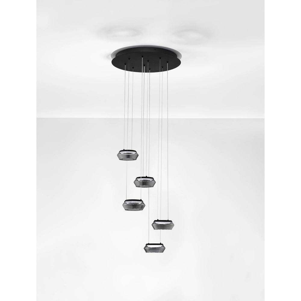 Sleek pendant lamp Jailyn round 5-lights Lyora 5212017468406