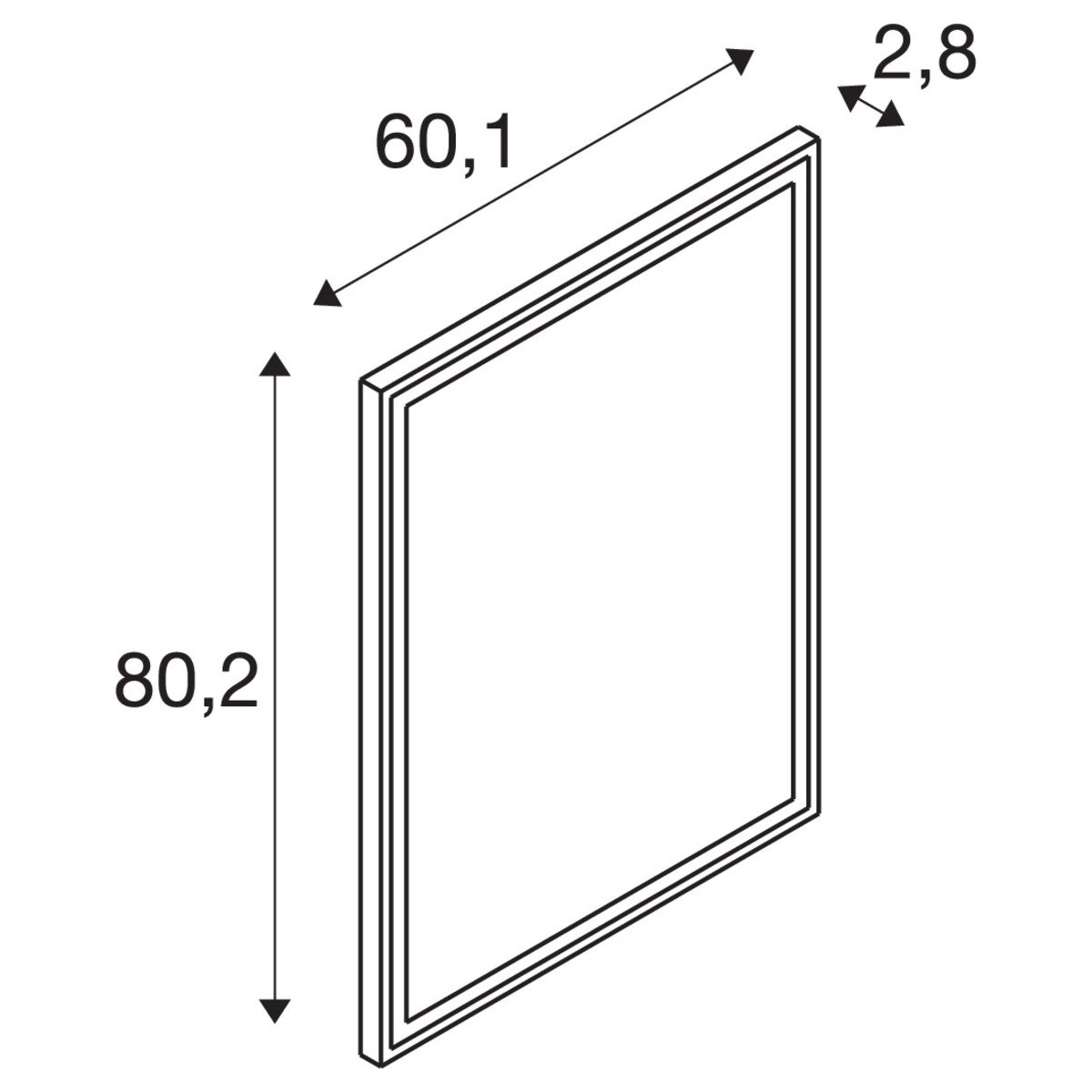 LED mirror lamp Trukko Square 60x80cm chrome SLV 4024163248808