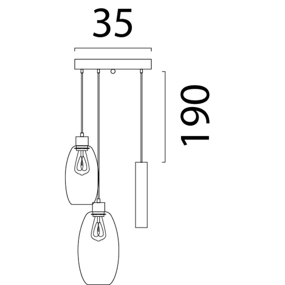 Vide pendant lamp Olive 2x glass - 1x Run - sand - Ø35cm Masterlight 8718121394213