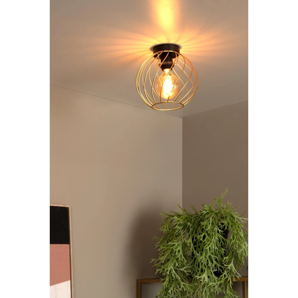 Ceiling lamp Danza gold Ø 25cm Lucide 5411212211460