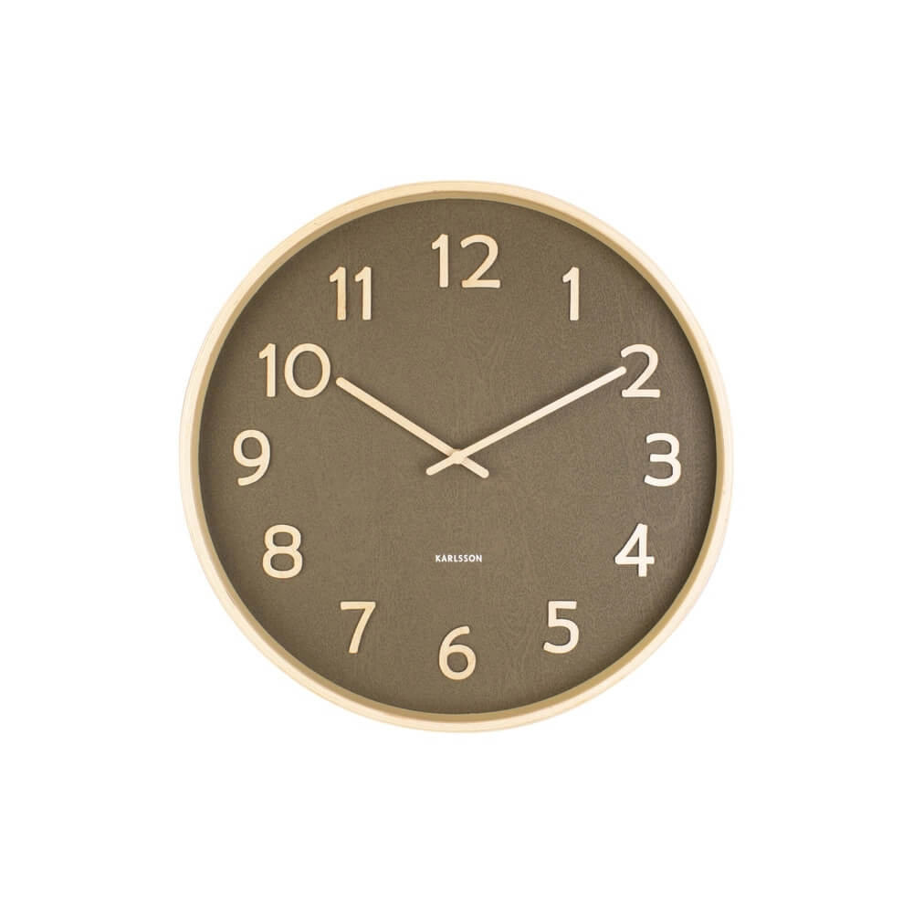 Wall clock Pure wood green - Ø 40cm