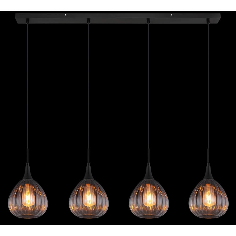 Black pendant lamp Olsen 4-light Globo 9007371459803