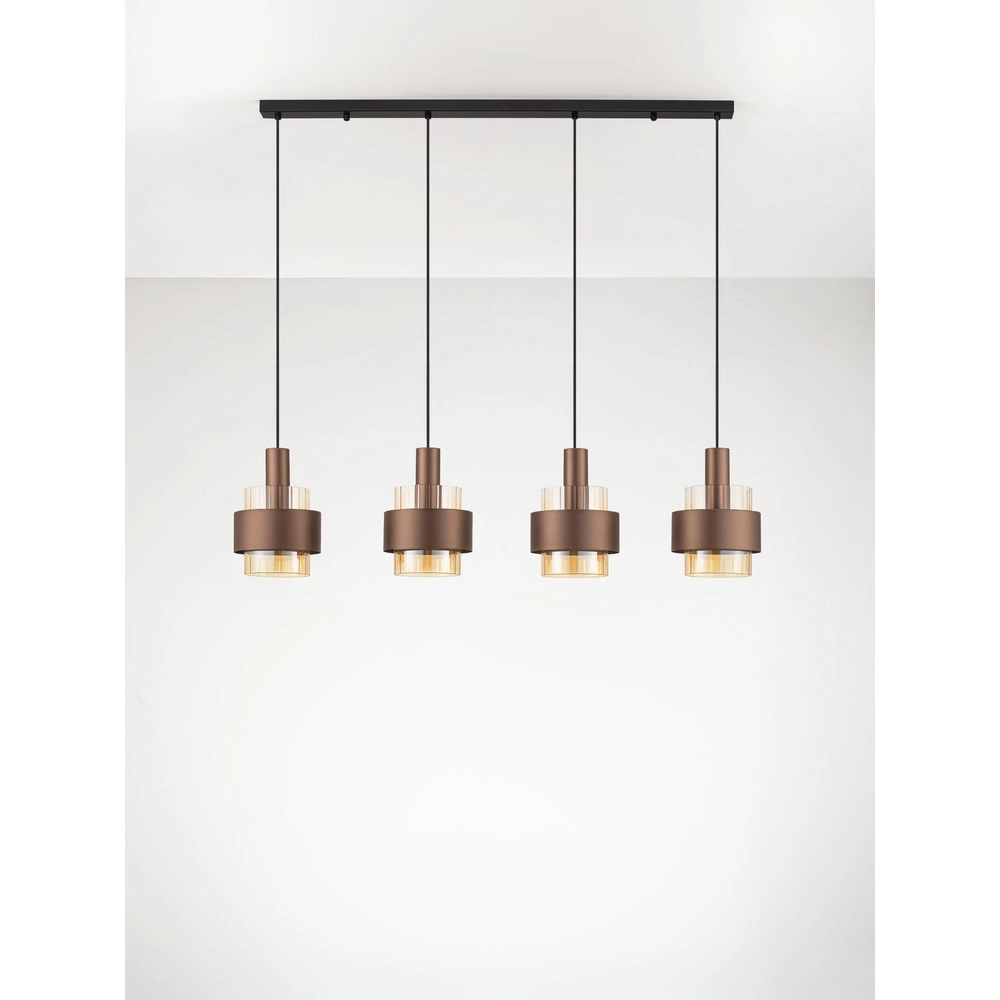 Modern pendant lamp Serena 4-light coffee brown Lyora 5212063501157