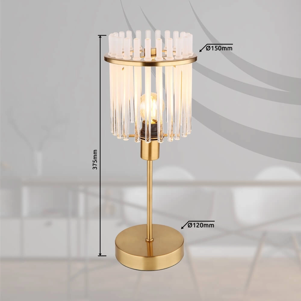 Golden table lamp Gorley with glass Ø 15cm Globo 9007371449811