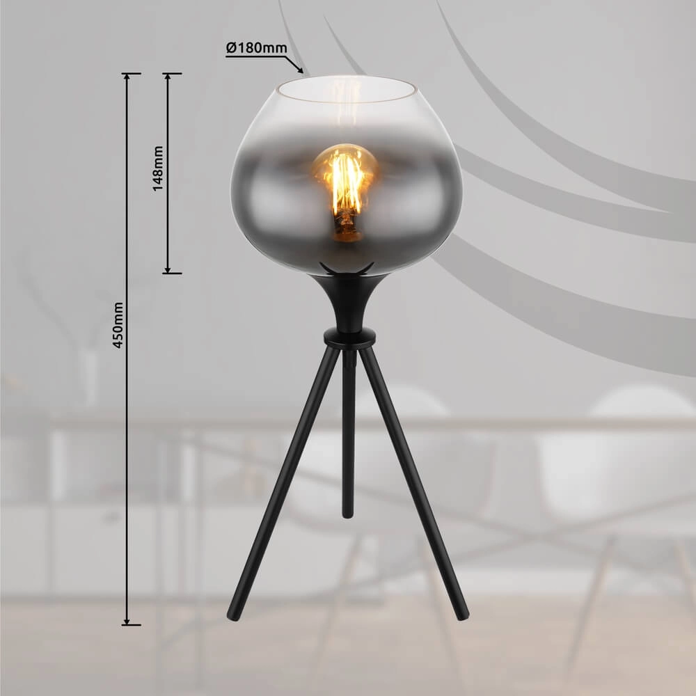 Black table lamp Maxy Ø 24cm Globo 9007371444403