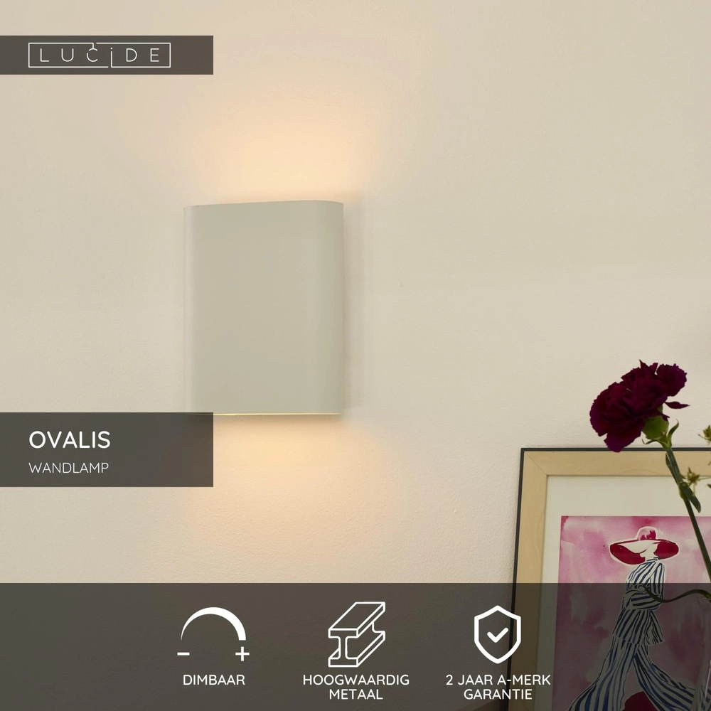 Design wall spot Ovalis white Lucide 5411212126795