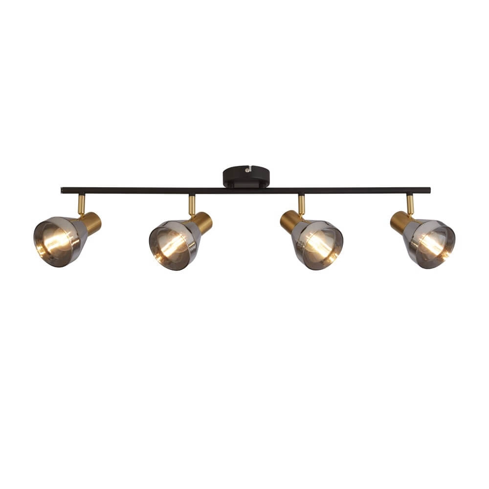 Ceiling light Westminster with smoke glass 4-light