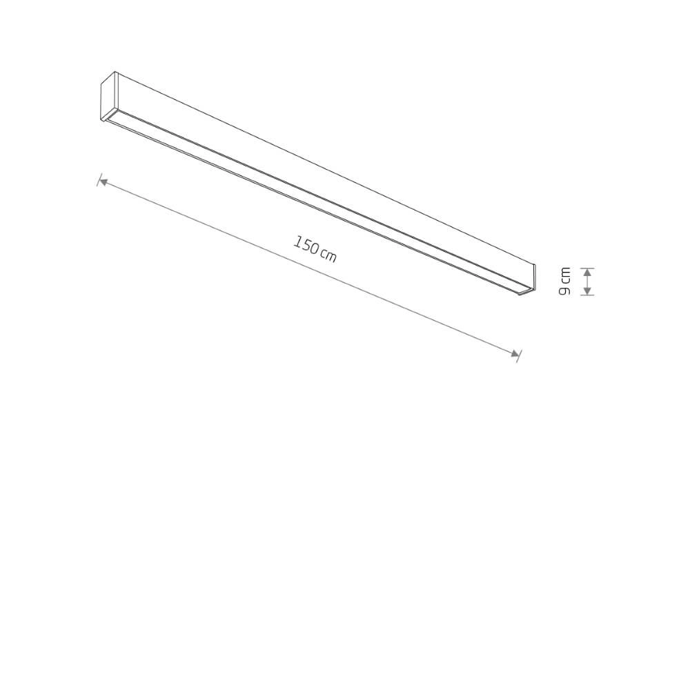 Sleek ceiling lamp Outline L black 150cm Lyora 5903139113625