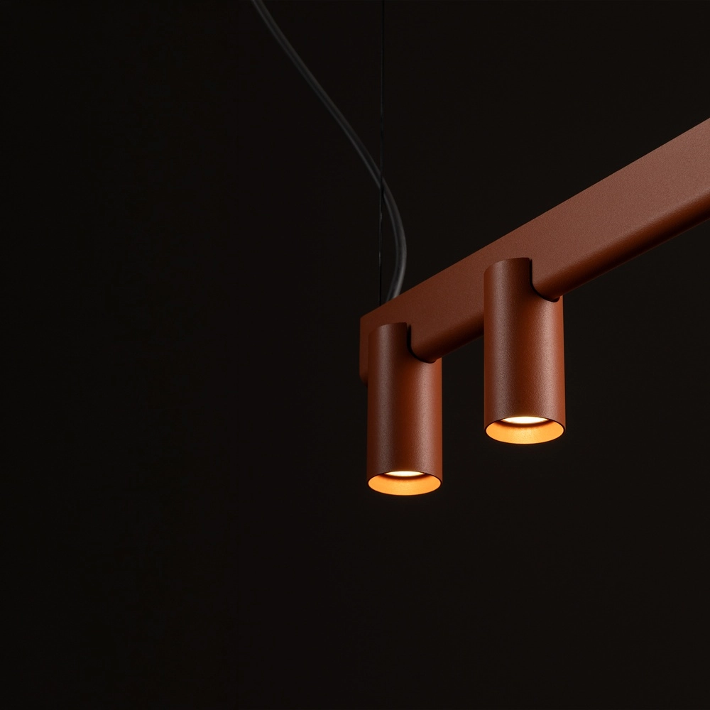 Design pendant lamp Fourty 7-light terracotta