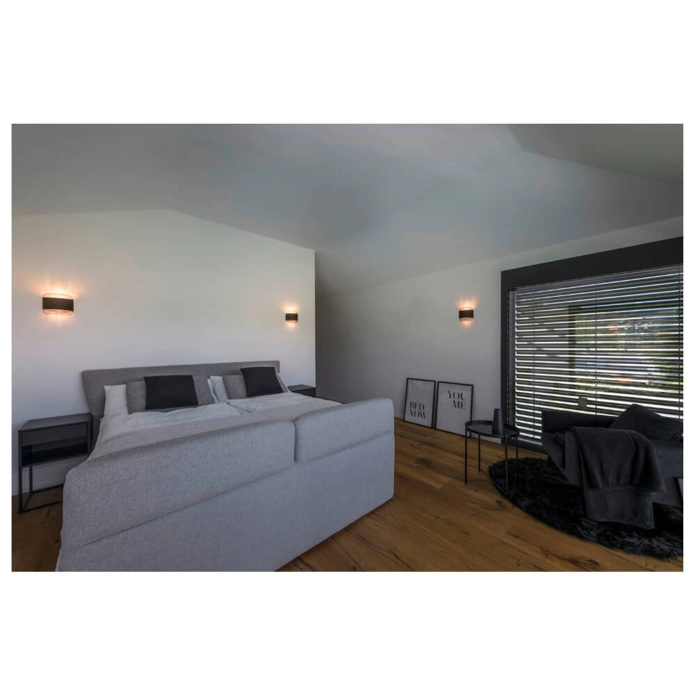 Bedroom wall lamp Pantilo Rope black with smoke glass SLV 4024163280877