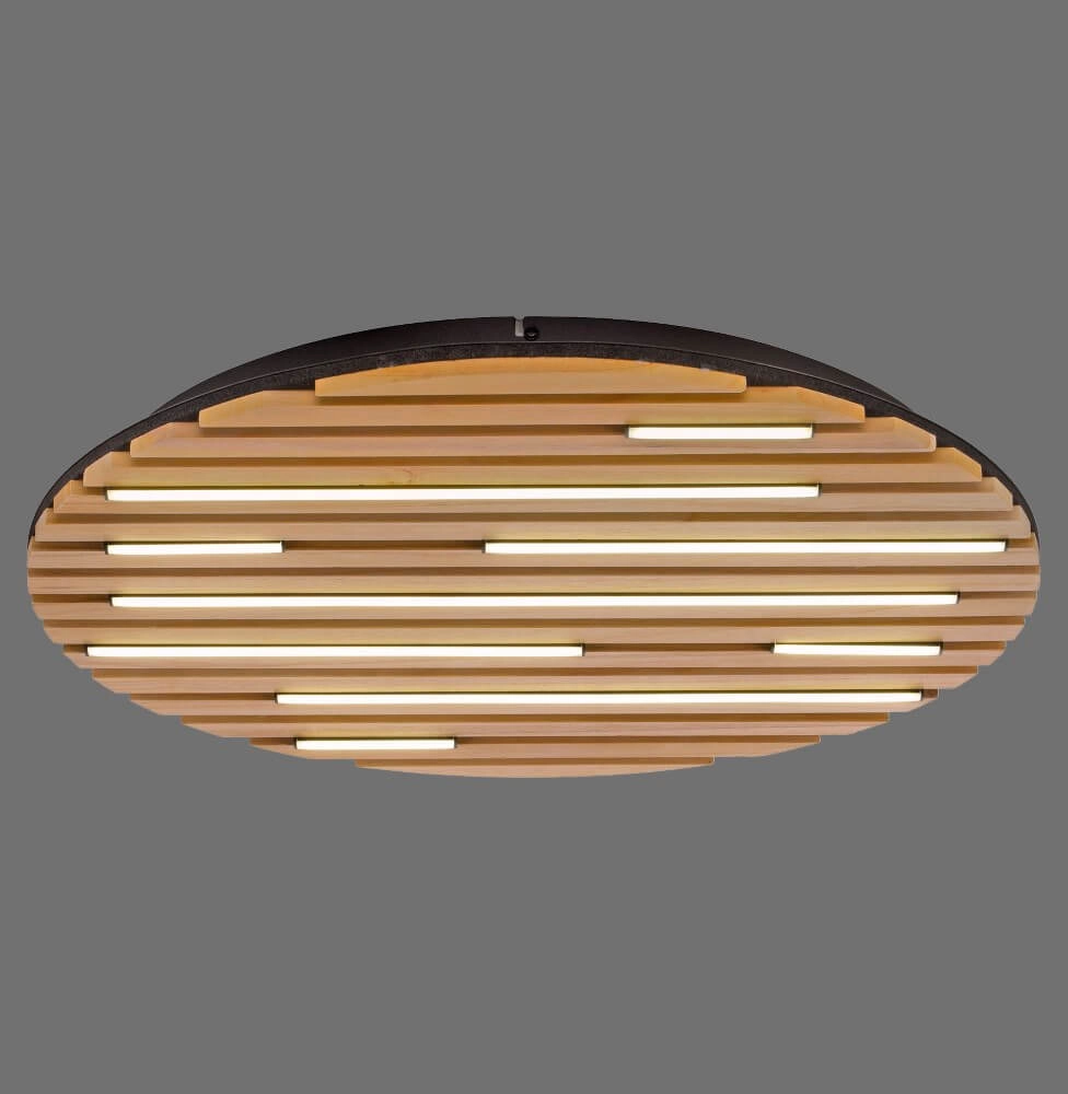 Round ceiling lamp Q-Akustik Ø 60cm wood Paul Neuhaus 4012248385364