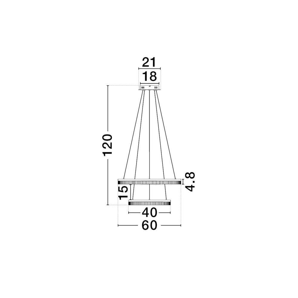 Golden pendant lamp Luana 2-light Lyora 5212017479686