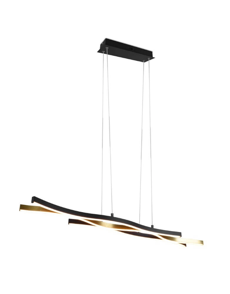 Hanging lamp Blaze black with gold Trio 4017807540086