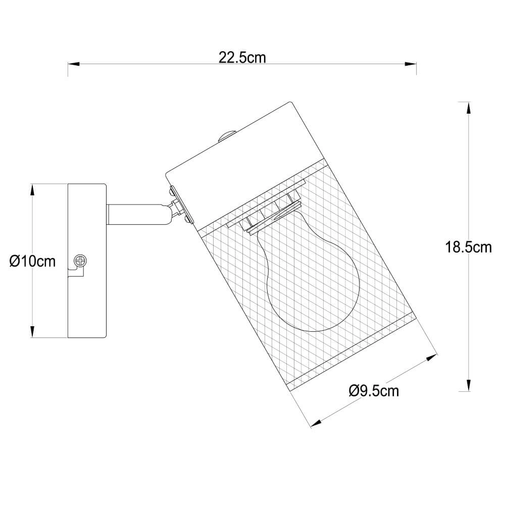 Black wall light Kamolo Brilliant 4004353409394