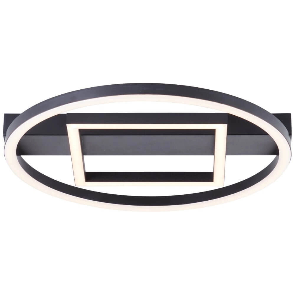 Ceiling light Maureen Ø 37cm with black square