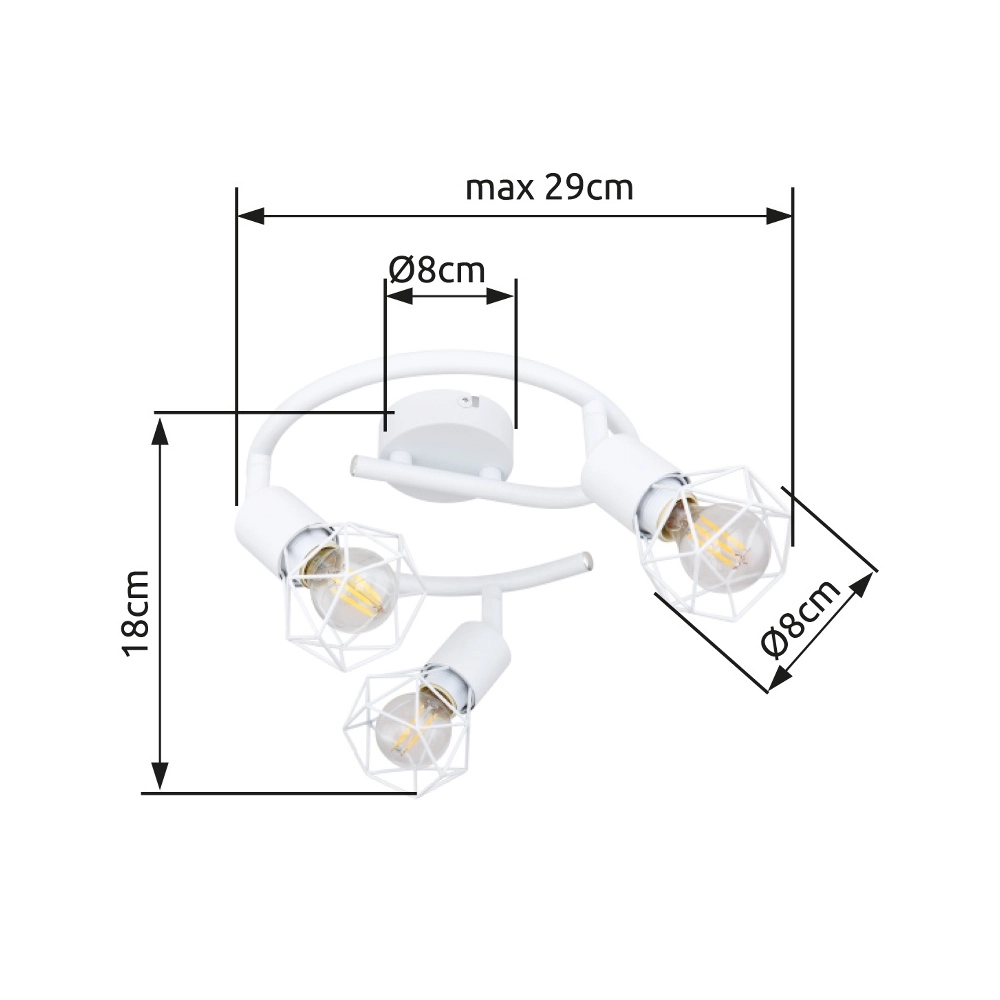 Ceiling lamp Xara I 3-light white Globo 9007371400997