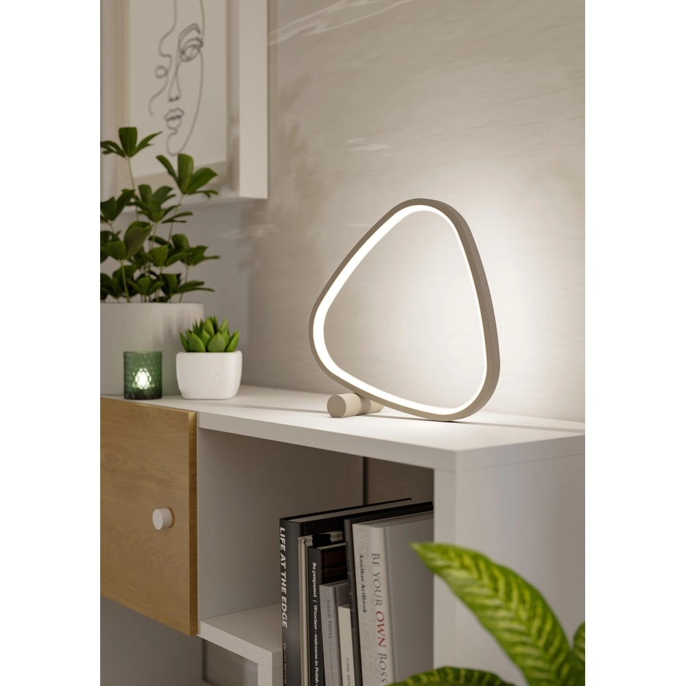 Modern table lamp Leporano sand brown