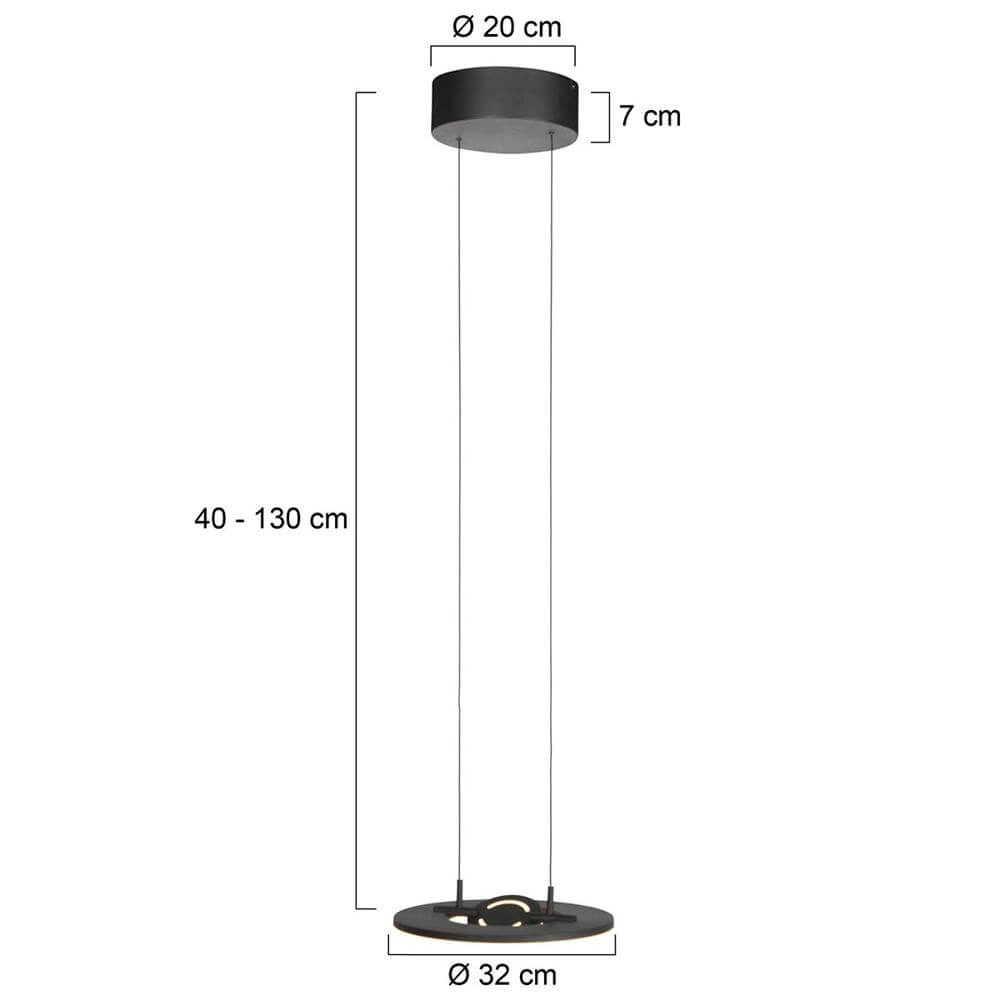 Sleek pendant lamp Soleil Ø 32cm black Steinhauer 8712746176681