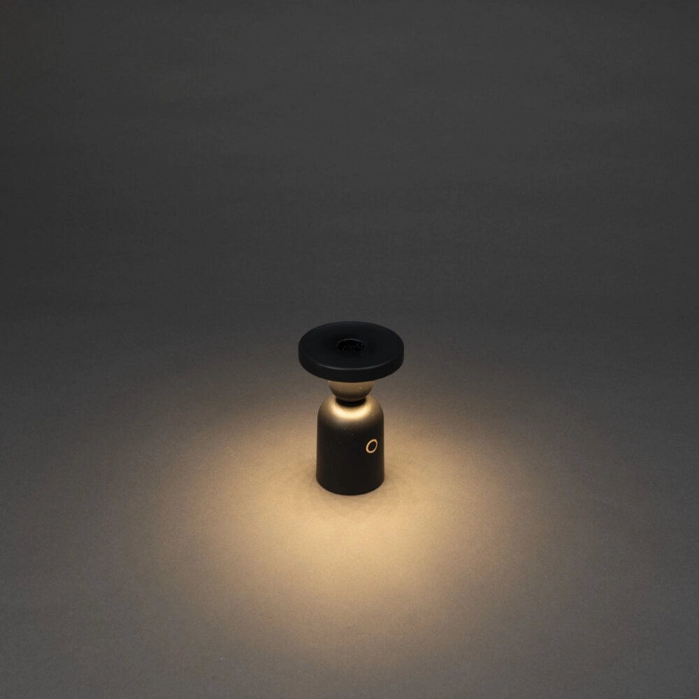 Rechargeable table lamp Nantes Black for candle holder KonstSmide 7318307833751