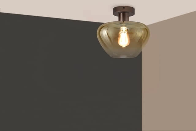 Ceiling lamp Genua brown with gold glass Ø 29cm Masterlight 8718121357249