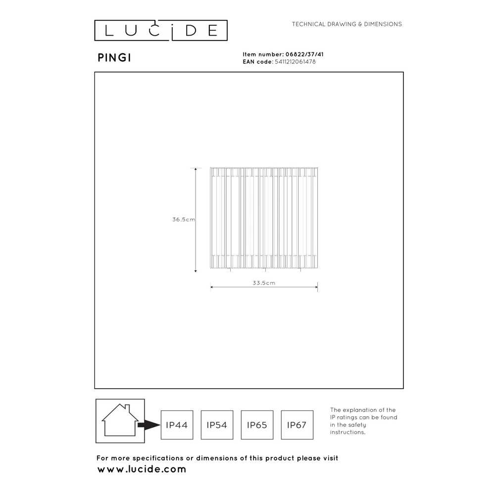 Rechargeable floor lamp Pingi taupe 36.5 x Ø 33.5cm Lucide 5411212061478