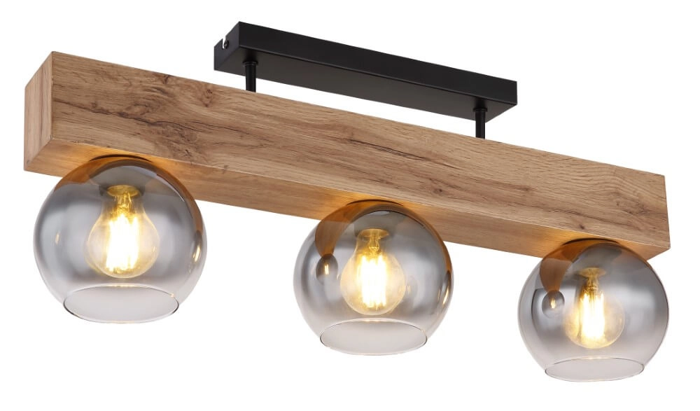 Rural ceiling lamp Moitas 3-light straight
