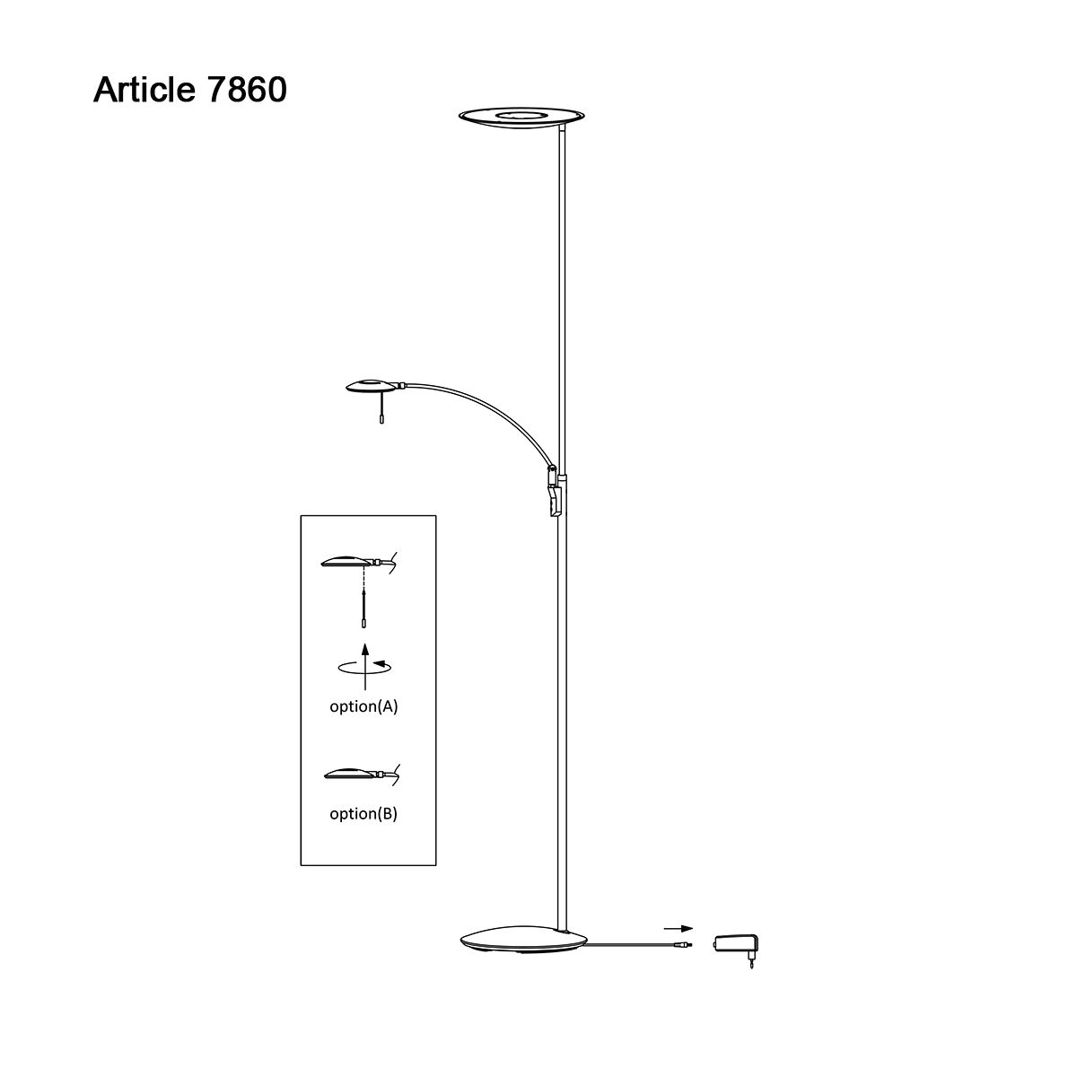 Reading lamp Zenith LED black Steinhauer 8712746113396
