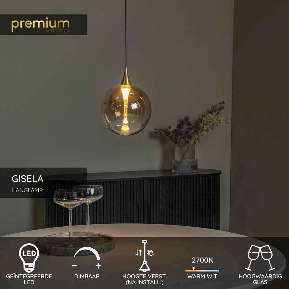 Design LED pendant light Gisela fading - 1x Ø 16cm Premium by Lucide 5411212134776